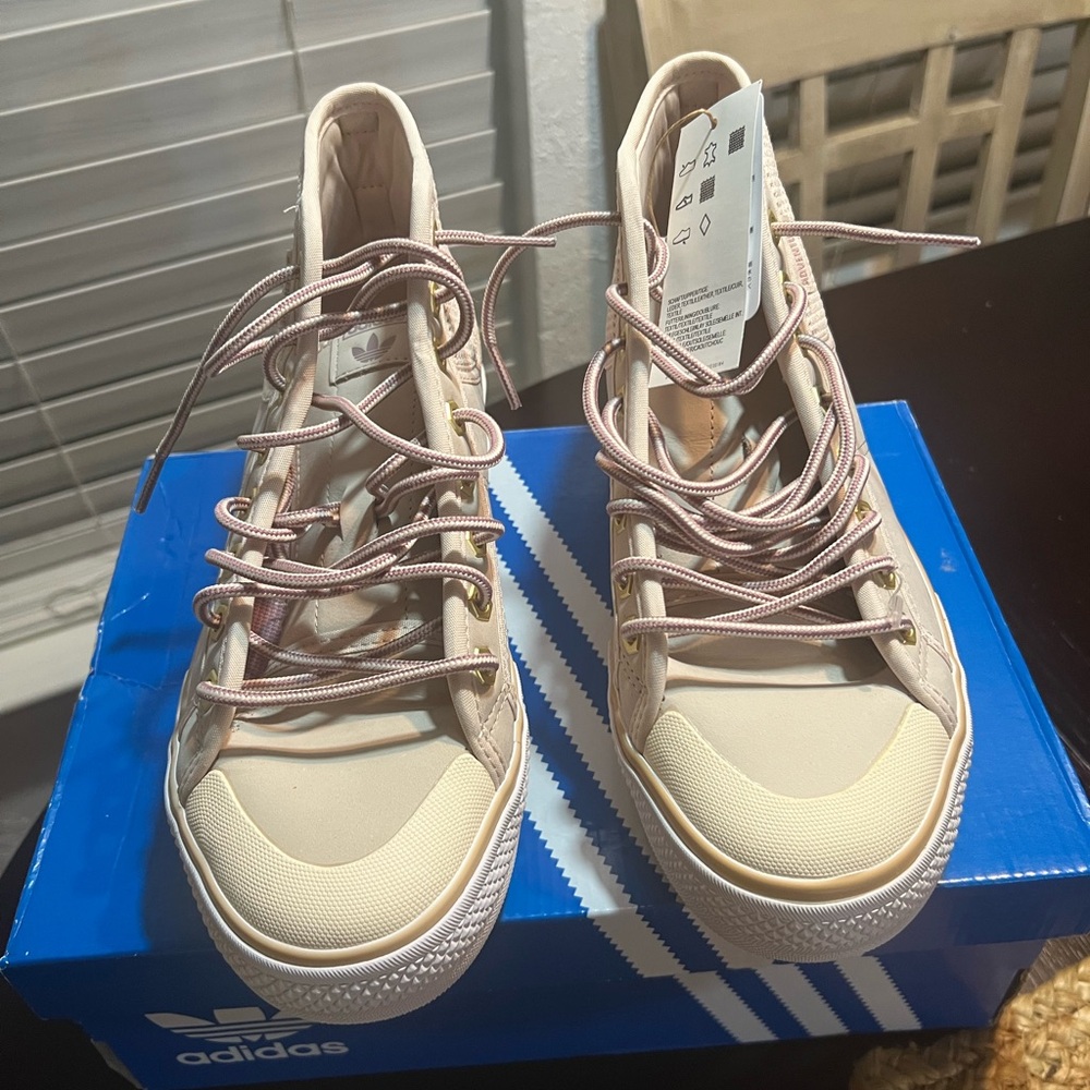 Adidas Women's Cream High-Top Sneakers